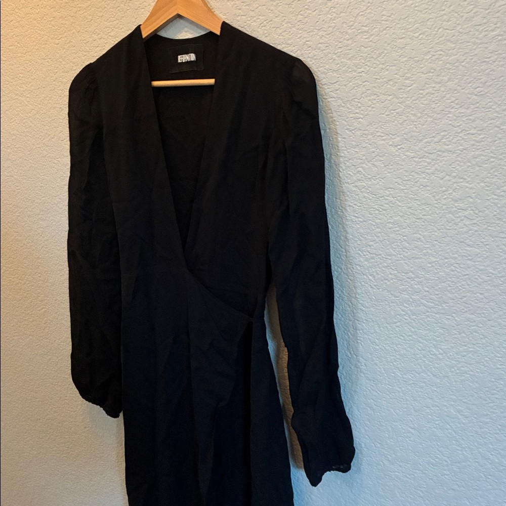 Reformation Black wrap Dress - Picture 3 of 6